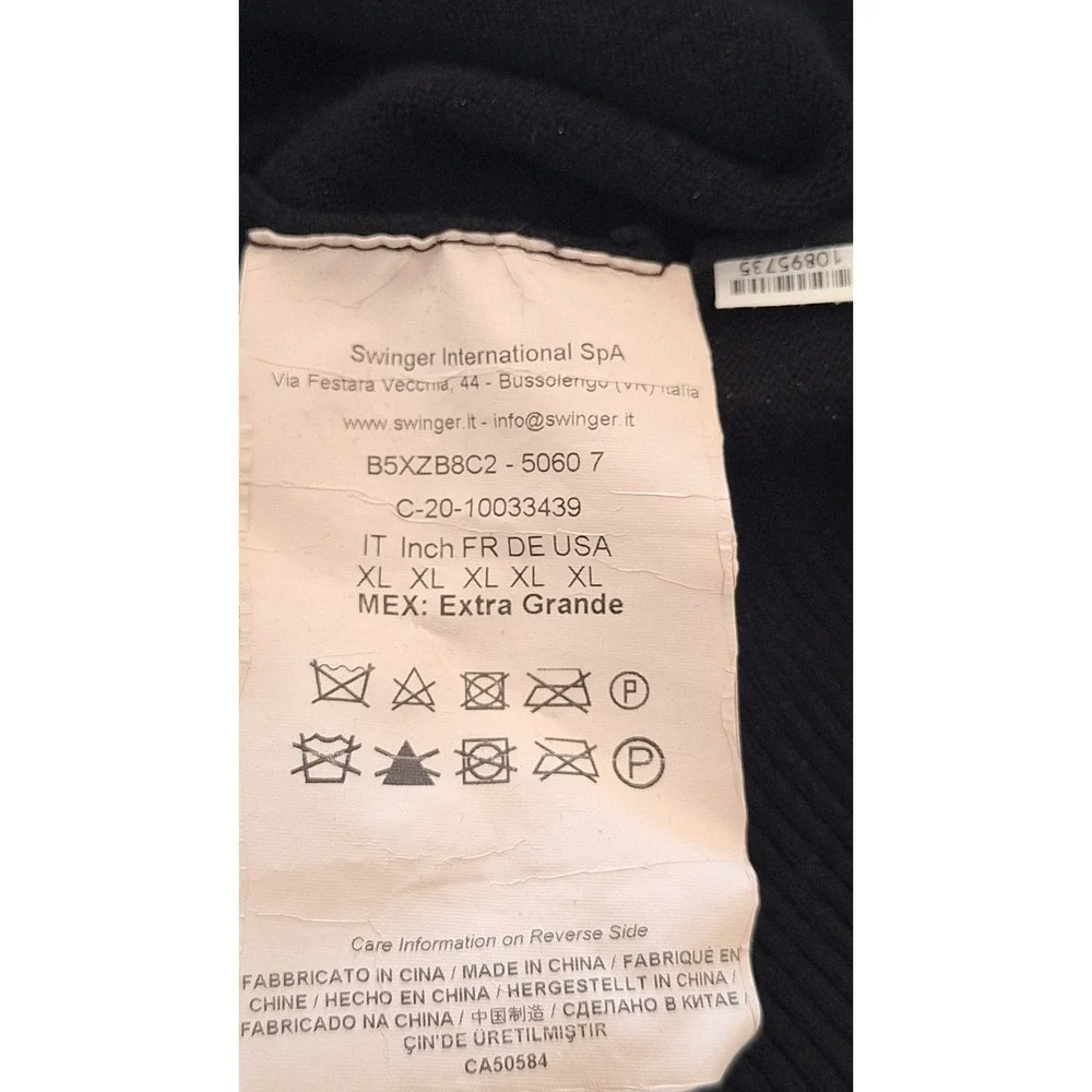 Automobili Lamborghini Mens Black Turtleneck Knit Sweater Logo XL